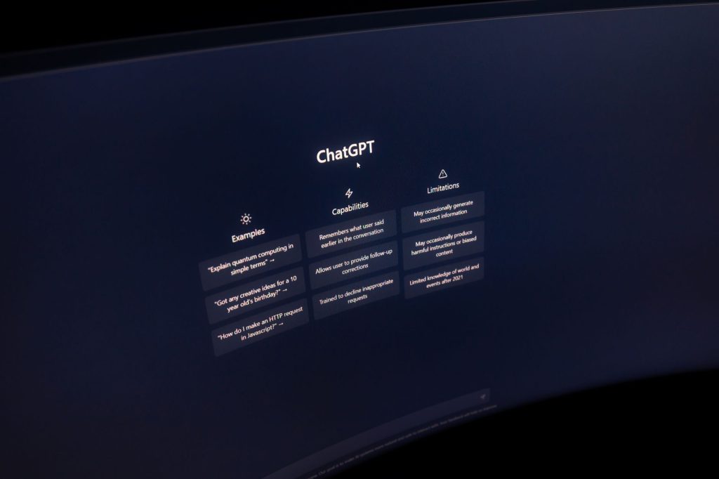 AI chatbot answering a question on a screen